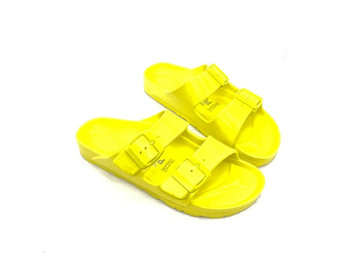 NATURAL WORLS Ciabatta Due Fibbie Gomma Giallo