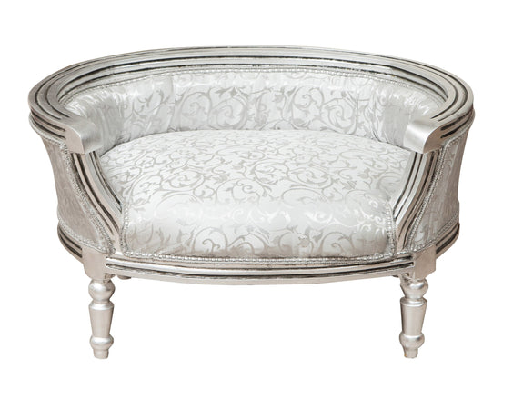 Biscottini Biscottini Pouf Luigi XVI Schienale Legno Faggio Patina Oro Artigianale 74x53x41