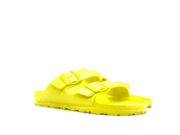 NATURAL WORLS Ciabatta Due Fibbie Gomma Giallo