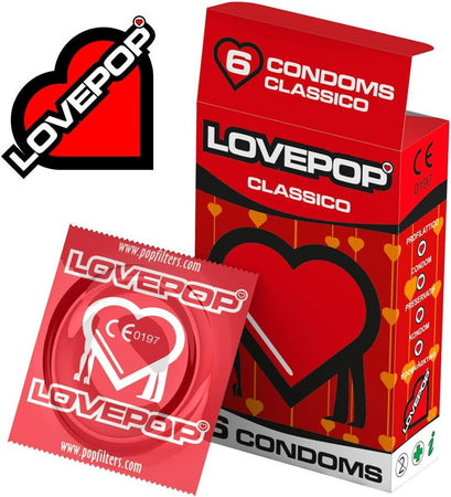 Preservativi Classici LovePop Confezione da 6 pezzi Sicuri Resistenti Standard