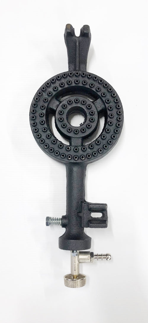 BRUCIATORE FORNELLONE GHISA CON DIAMETRO MM 135 PER GAS BOMBOLA - BARBECUE - FAI DA TE