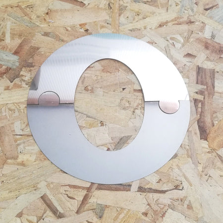 Semi rosone placca ellittica inox spessore 5 decimi AISI 304