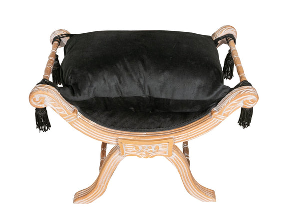 Biscottini Panchetta Faldistorio Biscottini Legno Faggio Intagliato Stile Luigi XVI