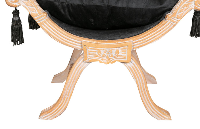 Biscottini Panchetta Faldistorio Biscottini Legno Faggio Intagliato Stile Luigi XVI