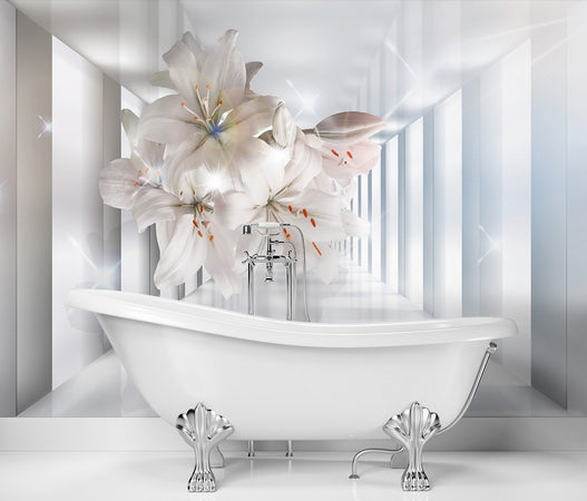 Carta Da Parati, Fiori a tunnel effetto 3D