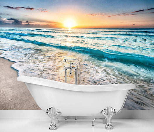 Carta Da Parati, Mare Spiaggia Onda Mare del Nord Tramonto