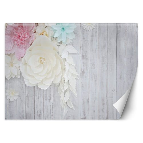 Carta Da Parati, Legno e fiori