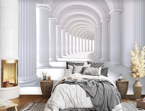 Carta Da Parati, Tunnel in bianco 3d