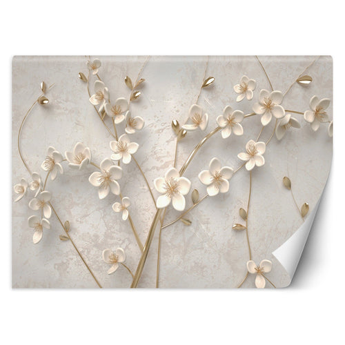 Carta Da Parati, Fiori su rami 3d