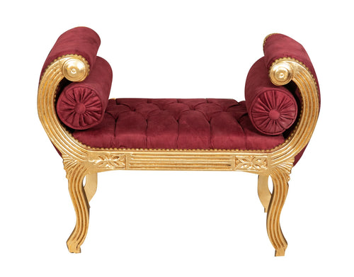 Biscottini Biscottini Panchetta Luigi XVI Stile Francese Legno Faggio Foglia Oro 52x92x70