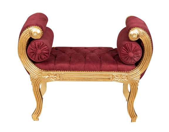 Biscottini Biscottini Panchetta Luigi XVI Stile Francese Legno Faggio Foglia Oro 52x92x70