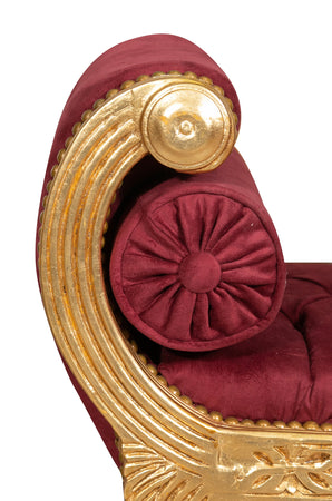 Biscottini Biscottini Panchetta Luigi XVI Stile Francese Legno Faggio Foglia Oro 52x92x70