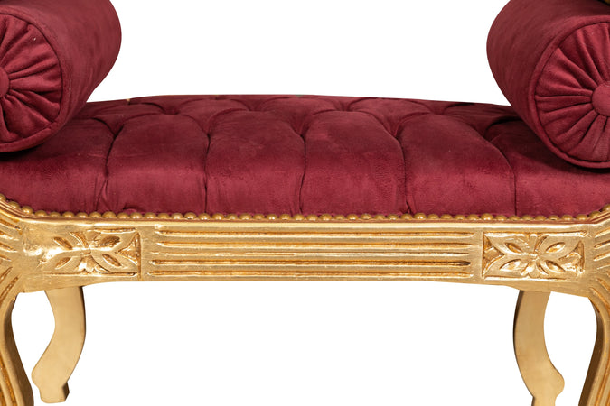 Biscottini Biscottini Panchetta Luigi XVI Stile Francese Legno Faggio Foglia Oro 52x92x70