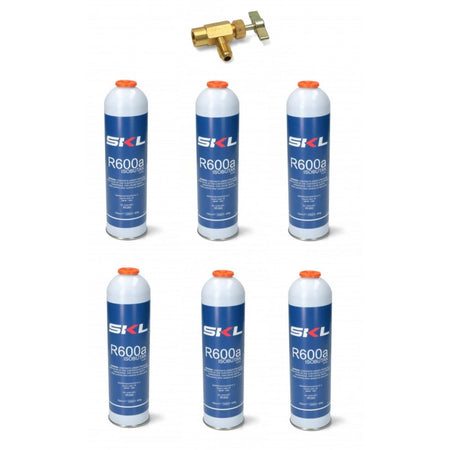 BOMBOLA GAS R600 REFRIGERANTE FRIGORIFERO E FREEZER R600 420 GR PZ 6 + RUBINETTO