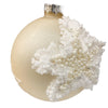 3 Palline per albero di natale in vetro beige con stella bianca da Ø 10 cm pendaglio decorato