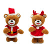 Peluche di natale orso musicale decorazione natalizia h 37 cm