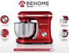 Behome Impastatrice Planetaria Professionale 5L Rosso | 6 Velocità, 2 fruste e 1 gancio per impastare