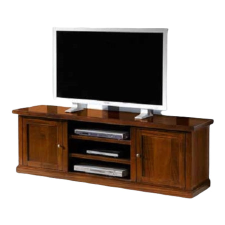 MOBILI 2G - Porta tv arte povera televisore in legno tinta noce 160x45x56