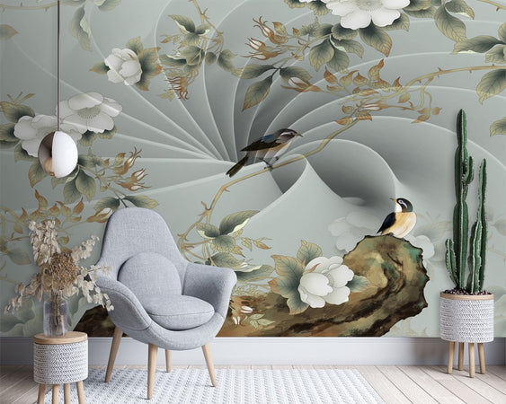 Carta Da Parati, Uccelli su un ramo