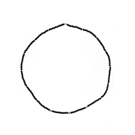 Rue des Mille - Girocollo elastico pietre nere satinate Tangle