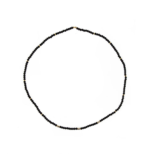 Rue des Mille - Girocollo elastico pietre nere satinate Tangle