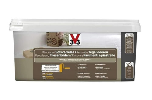 V33 - RINNOVARE PAVIMENTI E PIASTRELLE SMALTO GRIGIO CARBONATO SATINATO 2,0 LT