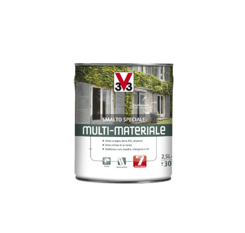 V33 - SMALTO MULTIMATERIALE 4 IN 1 LT. 2,50 NERO SATINATO