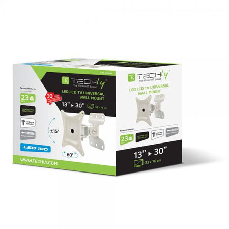 Techly Staffa Per Tv Full Motion Bianca 13/30" 201wh