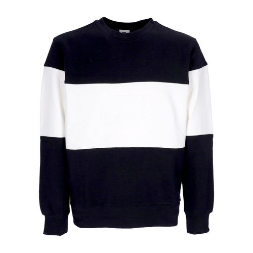 Nike Felpa Leggera Girocollo Uomo Club Plus Colorblock Crewneck Black/white da uomo