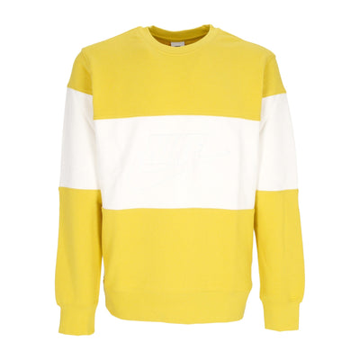 Nike Felpa Leggera Girocollo Uomo Club Plus Colorblock Crewneck Vivid Sulfur/white da uomo