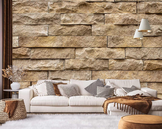 Carta Da Parati, Muro di sabbia Pietra Ottica Muro 3d