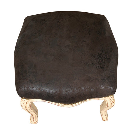 Biscottini Panchetto poggia piedi stile francese Luigi XVI in legno massello di faggio L42XPR42XH42 cm