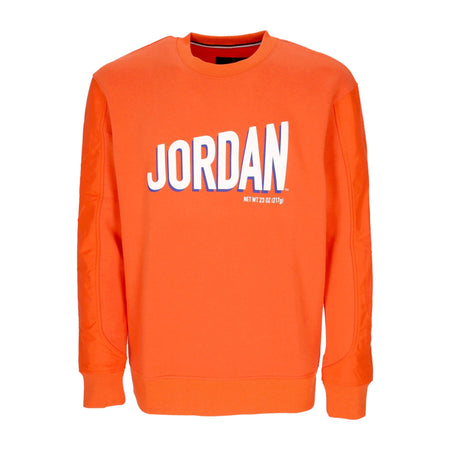JORDAN Felpa Girocollo Uomo Flight Mvp Graphic Fleece Crewneck Rush Orange/white da uomo