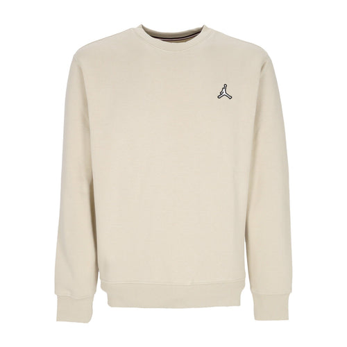 JORDAN Felpa Girocollo Uomo Essential Fleece Crewneck Rattan/white da uomo