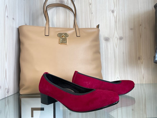 Cheri Colette décolleté donna scamosciate rosso rubino tacco 3 cm