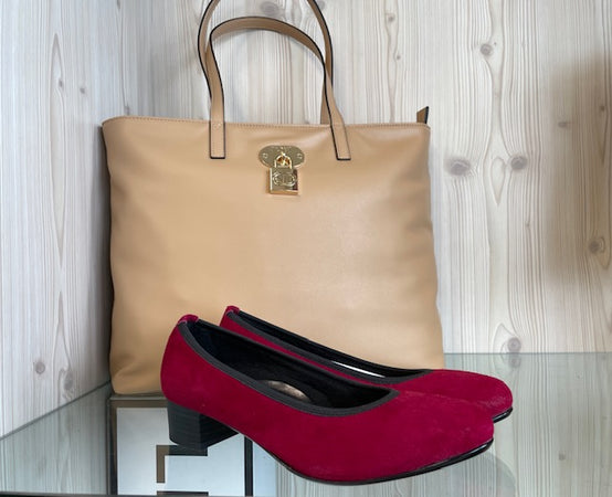 Cheri Colette décolleté donna scamosciate rosso rubino tacco 3 cm