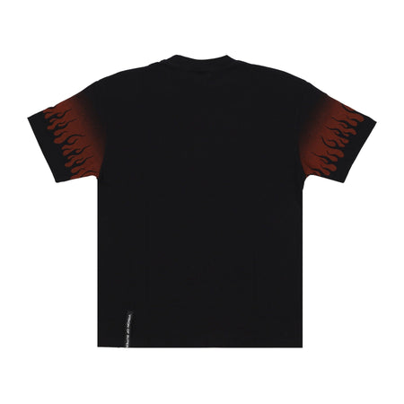 VISION OF SUPER Maglietta Uomo Negative Flames Tee Black/red da uomo