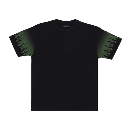 VISION OF SUPER Maglietta Uomo Negative Flames Tee Black/green da uomo