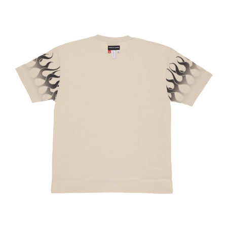 VISION OF SUPER Maglietta Uomo Flames Tee Sand/black da uomo
