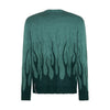 VISION OF SUPER Maglione Uomo Jacquard Flames Jumper Balsam Green da uomo