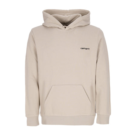 CARHARTT WIP Felpa Cappuccio Uomo Script Embroidery Hooded Wall/black da uomo
