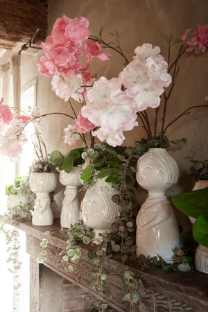 Statua decorativa "Sposi" porta fiori da interno ed esterno in resina h 13 cm