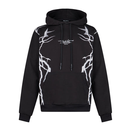 PHOBIA Felpa Leggera Cappuccio Uomo New Lightning Hoodie Black/grey da uomo