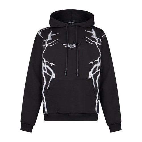PHOBIA Felpa Leggera Cappuccio Uomo New Lightning Hoodie Black/grey da uomo