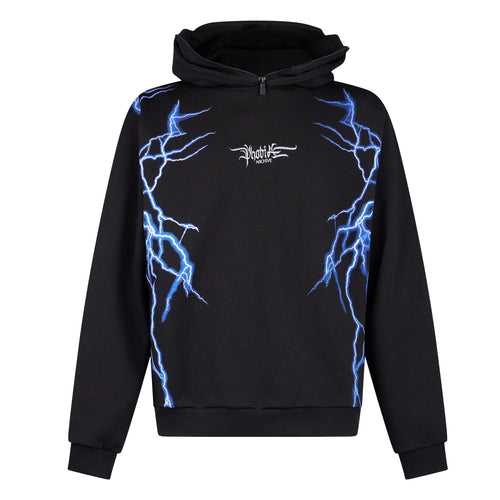 PHOBIA Felpa Leggera Cappuccio Uomo New Lightning Balaclava Hoodie Black/blue da uomo