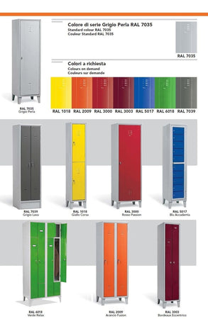 Armadietto spogliatoio a 1 posto con piano superiore cm. 30x50x175h