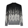 VISION OF SUPER Maglione Uomo Jacquard Flames Jumper Black/grey da uomo
