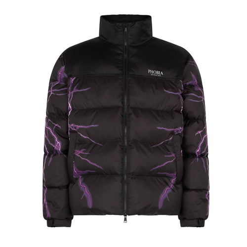 PHOBIA Piumino Uomo Puffy Jacket Black/purple da uomo