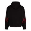 VISION OF SUPER Felpa Leggera Cappuccio Zip Uomo Embroidered Flames Zip Hoodie Black/red da uomo