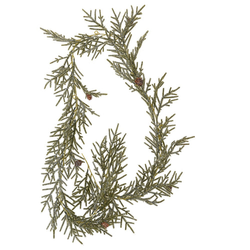 Ghirlanda natalizia verde in poliestere decorazione natalizia da 180 cm